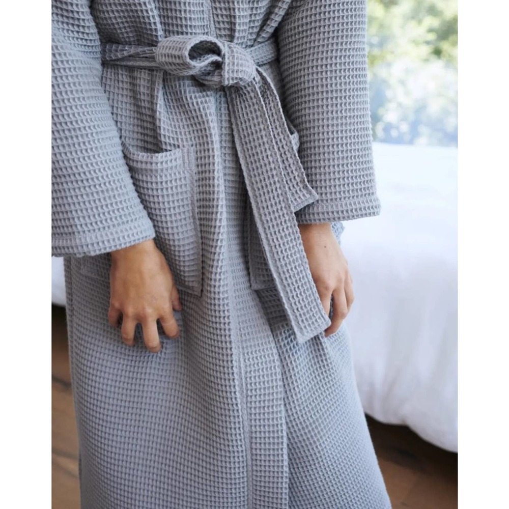 Organic Turkish Waffle Robe Grey XS NWOT
